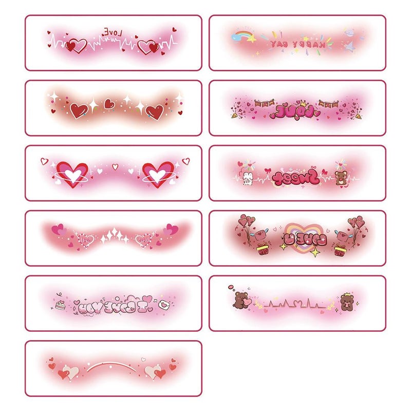 Valentine's Day face tattoo stickers, waterproof, sweatproof, cute face stickers